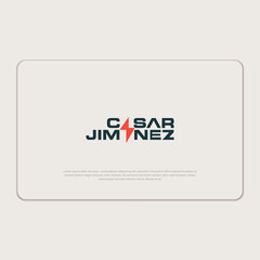 Text Casar Jimene Power logo design template vector eps
