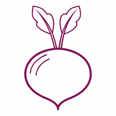 Beet outline icon on white background