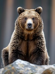 Fototapeta premium Brown bear portrait in nature