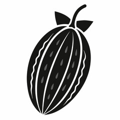 Bitter Melon Silhouette icon on white background