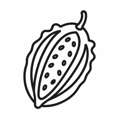 Bitter Melon outline icon on white background