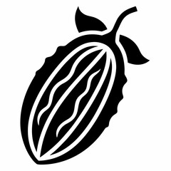 Bitter Melon Silhouette icon on white background