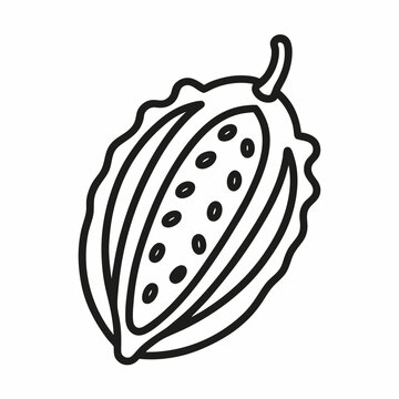 recommend clip art: Bitter Melon outline icon on white background