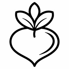 Black Radish outline icon on white background