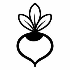 Black Radish outline icon on white background