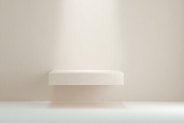 empty podium floating in air against clean minimalistic background room for text in copy space