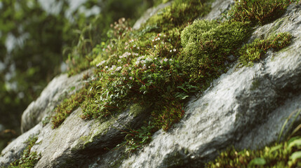 close-up of mossy rock