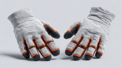 High quality, durable gloves designed for protection and grip, featuring textured surface and vibrant orange accents. Ideal for various tasks, these gloves combine functionality with style