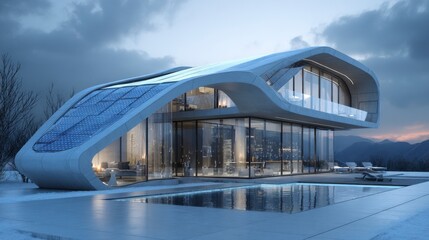 Futuristic modern house exterior design