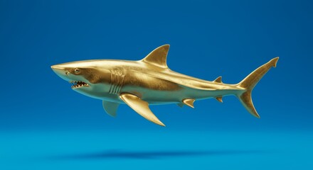 Naklejka premium golden shark
