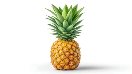 Fototapeta premium Isolated pineapple fruit on white background tropical fruit fresh food diet