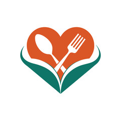 Restaurant Logo with Open Cookbook and Utensils