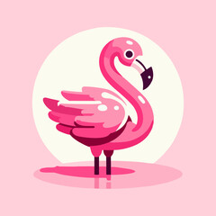 Flamingo vector, tropical seamless pink bird pattern, cartoon animal illustration for nursery background, kids summer decor, wildlife flat drawing for beach wallpaper and cute art print design