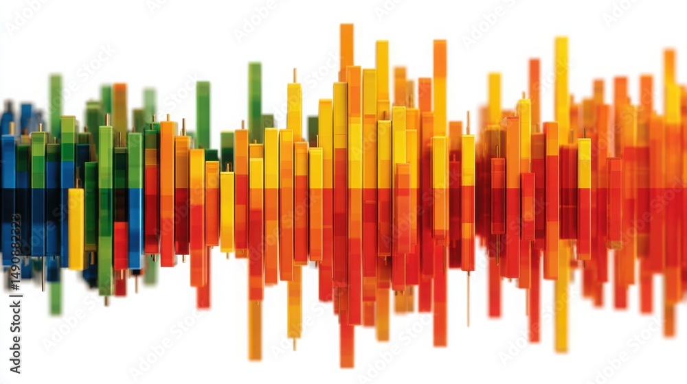 Poster colorful abstract background representing ai-enhanced fibonacci structure annotation engine concept 