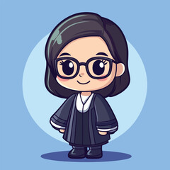 Adorable Cartoon Judge in Formal Attire (1)