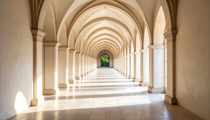 Sunlit Archway Corridor.