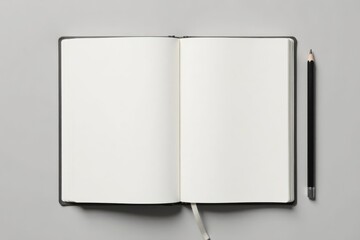 Blank Notebook and Pencil on a Neutral Surface Ready for Inspiration and Ideas
