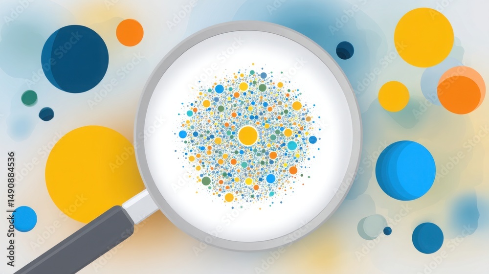 Poster magnified object featuring intriguing circles and dots displaying complex patterns and details in a 