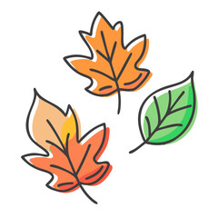 Naklejka premium autumn leaves icon, autumn leaves vector illustration-simple illustration of autumn leaves, perfect for autumn leaves logos and icons