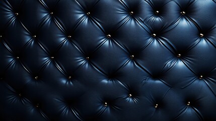 Fototapeta premium Dark Blue Tufted Upholstery with Gold Accents