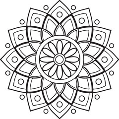 Intricate Flower Mandala – Printable Outline for Coloring