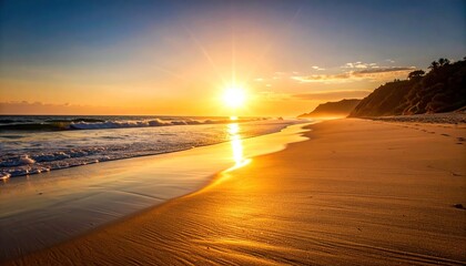 Sunrise Beach Golden Hour.