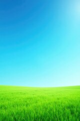 Obraz premium Serene Meadow Under a Vivid Azure Sky A Picturesque Panorama of Untouched Nature's Beauty