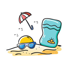 beach icon, beach vector illustration-simple illustration of beach, perfect for beach logos and icons