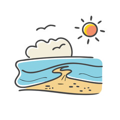 beach icon, beach vector illustration-simple illustration of beach, perfect for beach logos and icons