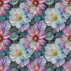 Seamless A Pattern With Flowers And Leaves On A Black Background Patterns