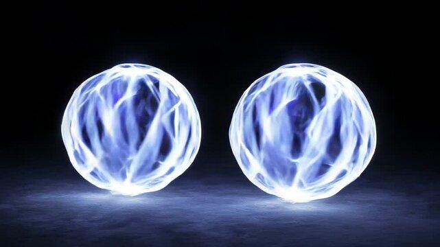 Pair of LED flow balls for vibrant late-night psy-trance gathering