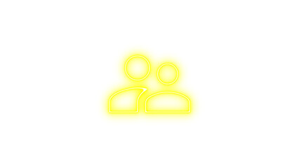 Neon account supervisor icon glow with transparent background