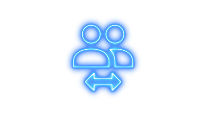 Neon Icon of Communication and Connection, Neon account switch icon glow with transparent background