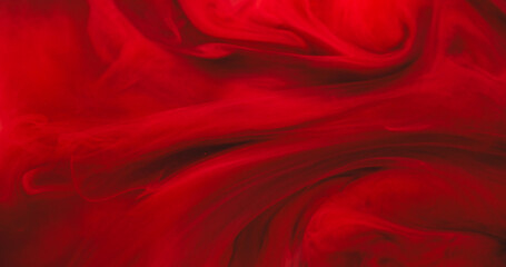 Abstract mist. Drop ink. Defocused red crimson color cloud paint texture in chemical water floating on creative art background.