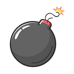 black bomb icon, black bomb vector illustration-simple illustration of black bomb, perfect for black bomb logos and icons