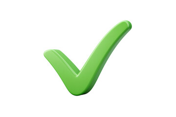 Clean and modern check mark symbol in green with curved vector design Isolated on transparent Background