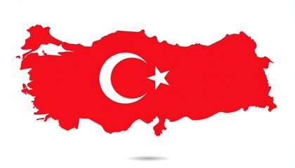 Turkey Map Flag.