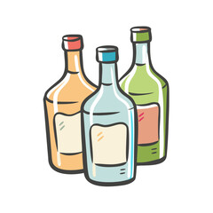 bottles of alcohol icon, bottles of alcohol vector illustration-simple illustration of bottles of alcohol, perfect for bottles of alcohol logos and icons