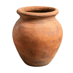 A traditional clay pot isolated on a transparent background Png file format