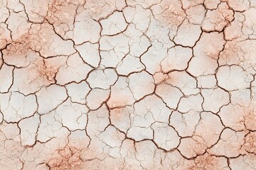 Fototapeta premium Dried Earth: The image reveals the raw beauty of a cracked, parched earth texture, showcasing intricate patterns born of drought, evoking a sense of dryness and the harshness of the environment.