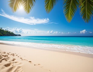 Fototapeta premium tropical beach with palm trees