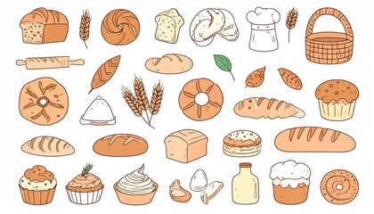 Bakery Food Illustration Collection.