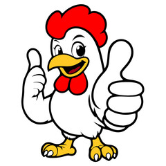 cartoon, mascot or character, chicken, high quality