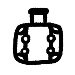 travel bag png cute cartoon handwrite design kid and art doodle retro design pen outline element