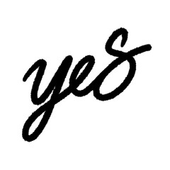 yes png cute cartoon handwrite design kid and art doodle retro design pen outline element