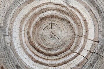 Chronicles of Growth: An overhead shot of a tree stump reveals its growth rings, etched with the passage of time and the story of nature.