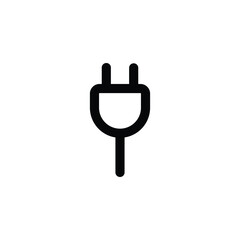 Lightning icon isolated on white background. High voltage. Charging location. Electric charging. Thunderbolt sign. Charging icon. Electricity sign. Electrical cable. Power socket. Electrical wire.