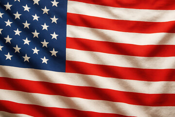 Obraz premium American flag with stars and stripes waving, symbolizing patriotism and freedom. National Flag day