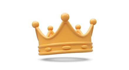 3D Orange Crown - Royalty Symbol, Isolated