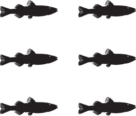 Premium vector silhouette Stickleback fish on white background. 